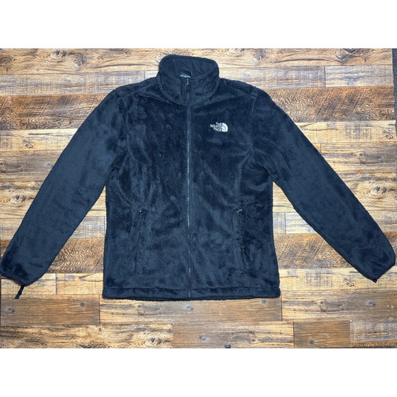 The North Face Womens Fleece Jacket Full Zip Black Soft Cozy L - Picture 1 of 7